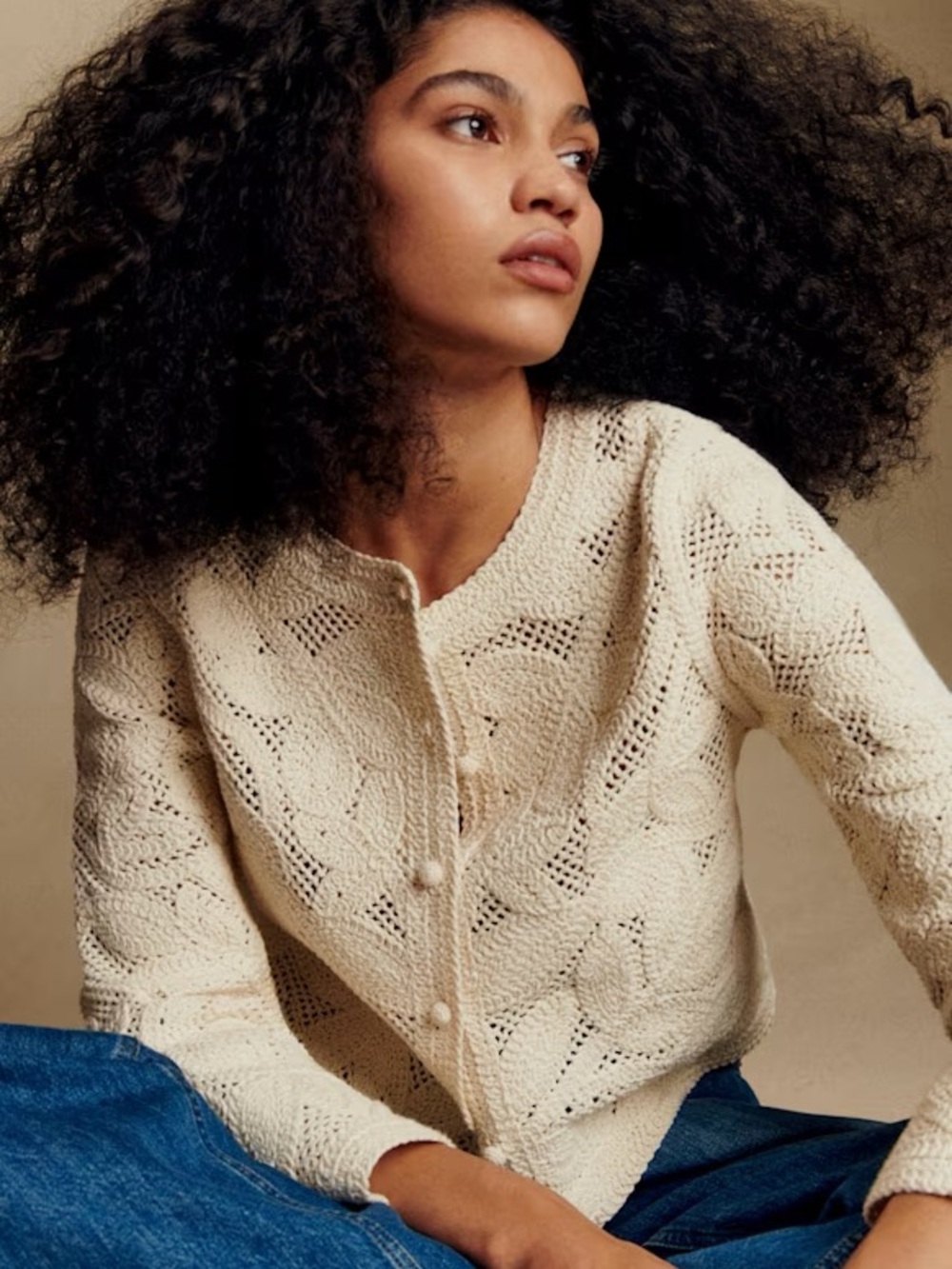 Sezane Nora Cardigan cream